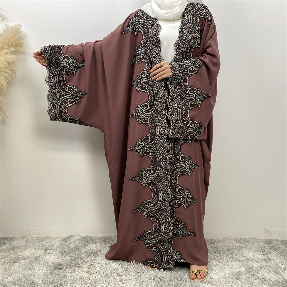 1417# Latest Ramadan Abaya For Women Muslim Fashion Luxury Silver Sequin Abaya