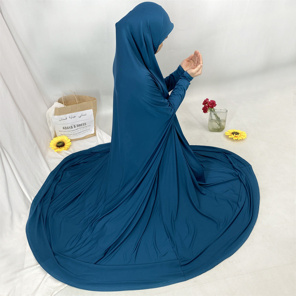 6841#Traditional Islamic One Piece Full Length Jilbab Prayer Abaya Made in Premium Stretch Jersey Spandex