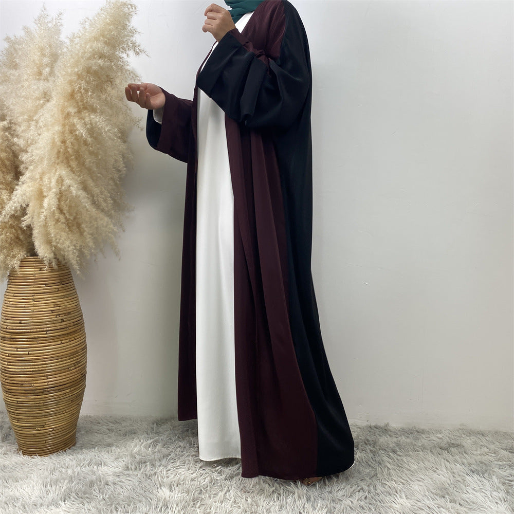 1438#Classy Latest Smooth Nida Material Two-Color Design Loose Sleeves