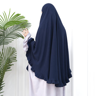 1912#2024 Loriya New Ruffles Khimar Muslim Women Prayer Hijab Scarf