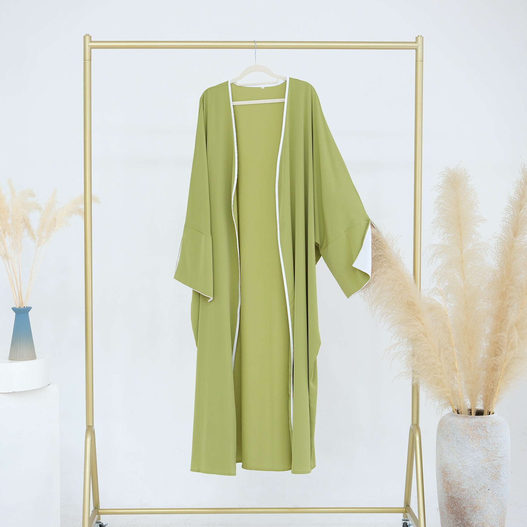 1885#Nida Kimono Slit Sleeves Open Abaya Dress islamic Clothing Modest Fashion Oversized Abaya Cardigan