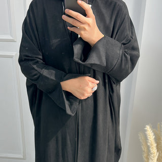 1670#New Autumn Soft Velvet Muslim Winter Kaftan Abaya Dubai Women Open Abaya Modest Dress 的副本