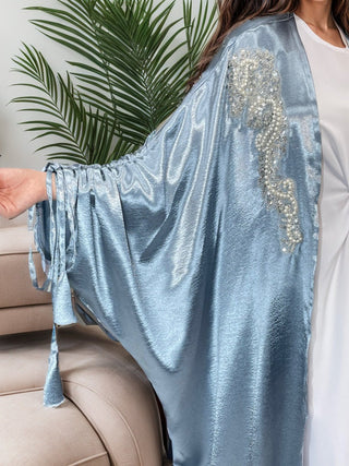 1009#  New Arrival Stylish Islamic Clothing Dubai Abaya Fashion Cardigan Women Satin Abaya