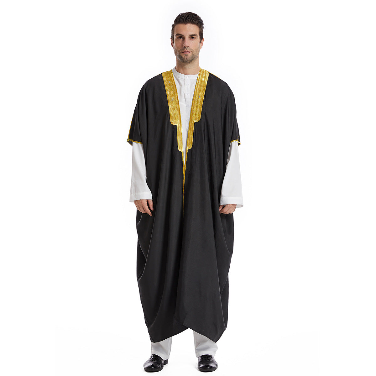 TH829#Abaya Muslim Clothing Long Sleeves Islamic High Quality Men's Robe