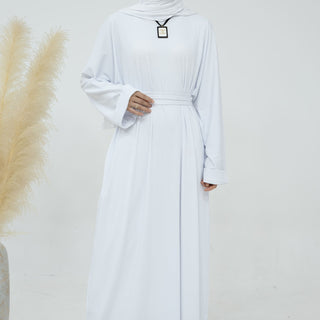 1657#Winter Abaya for Women Muslim Kint Fabric Solid Color Modest Dresses