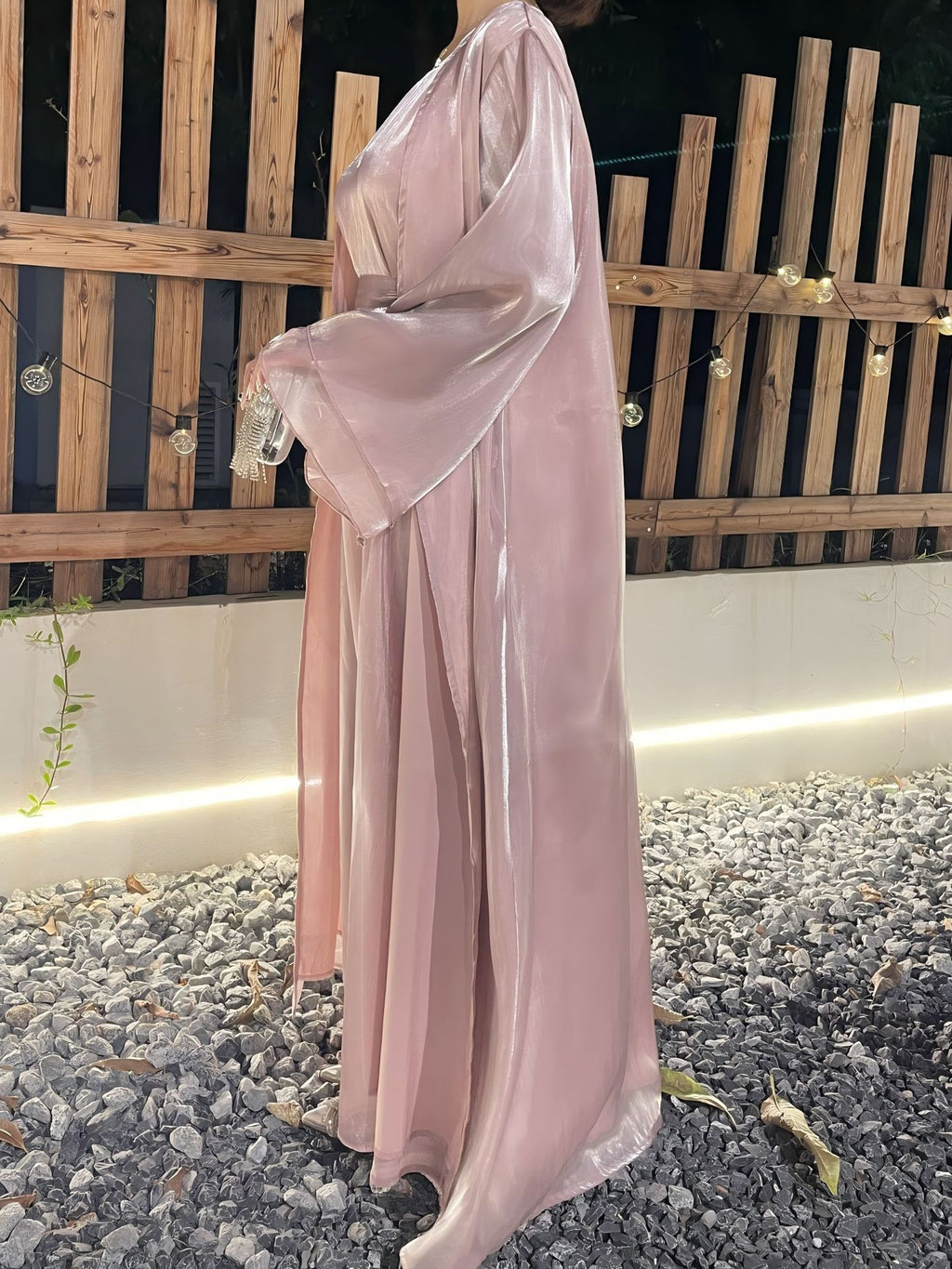 1023#2pcs Shiny Abaya Women Muslim Dress Set  Ramadan Islamic Clothing Kaftan