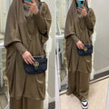 1618#Islamic Clothing 2pcs Prayer Abaya Jilbab_ For Muslim Women