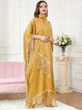 3297#Latest feathers batwing sleeve wholesale muslim women dresses