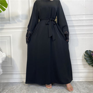 6659#Open zipper long sleeve maxi dresses for muslim women 6 colors