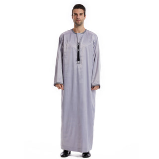 TH833#Abaya Muslim Clothing Long Sleeves Islamic High Quality Men's Robe