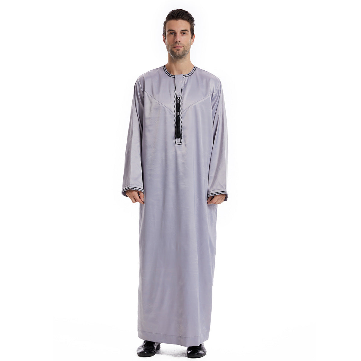 TH833#Abaya Muslim Clothing Long Sleeves Islamic High Quality Men's Robe