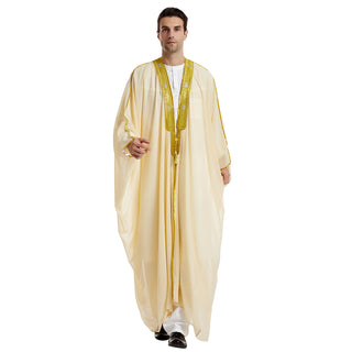 TH834#Abaya Muslim Clothing Long Sleeves Islamic High Quality Men's Robe