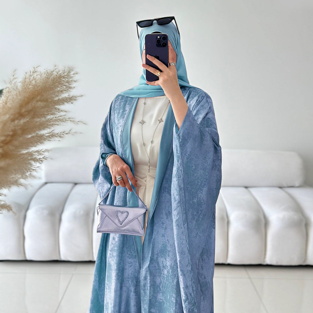 1796#Luxury Shiny Abaya Design Kimono Kaftan Open Abaya Women Muslim Dress Cardigan