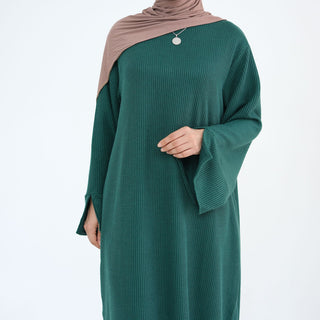 1912#Knit Fabric Latest Winter Women Muslim Dress Islamic Clothing Women Modest Dresses Abaya