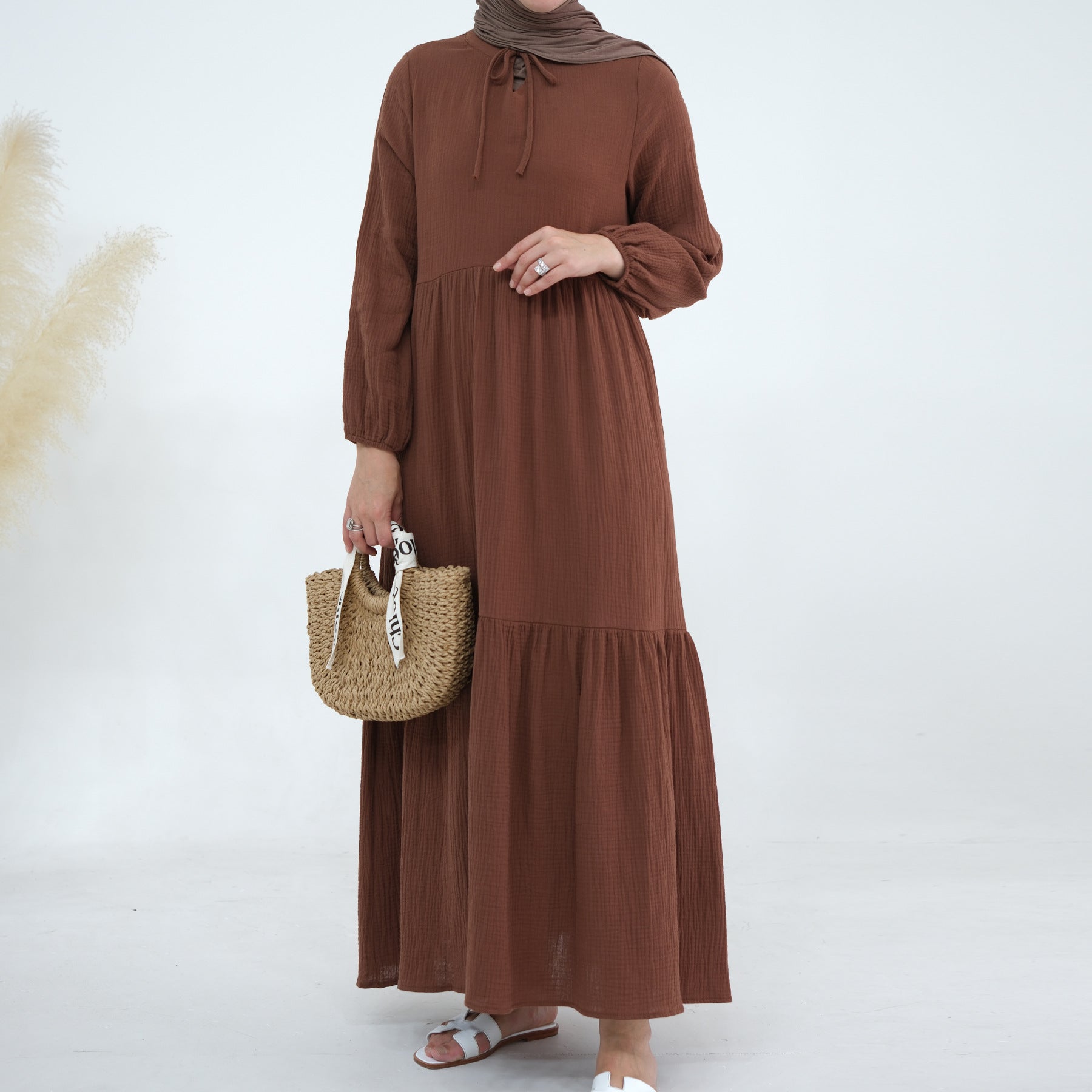 1659#New Style Cotton Long Sleeves Women Dresses Abaya Women Muslim Dress Abaya