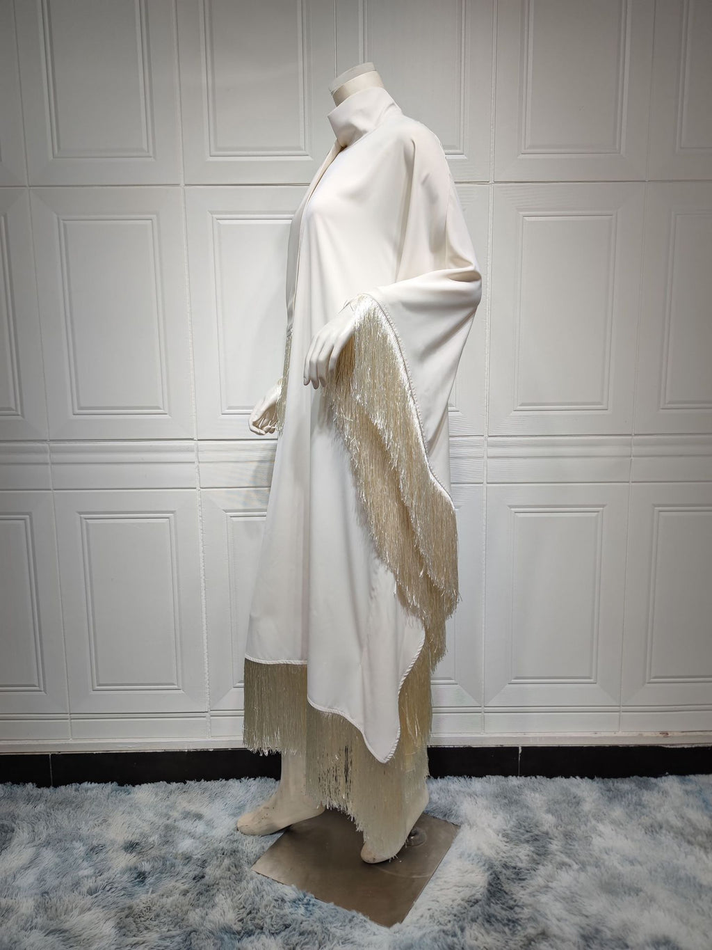1061# Best Sale Big Bat With Feather Sleeves Prayer Abaya Nida Dress