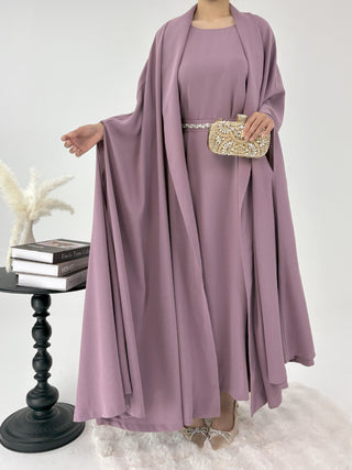 1020#2pcs Abaya Women Muslim Dress Set  Ramadan Islamic Clothing Kaftan