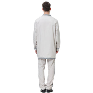 TH812#2 pcs Arab Muslim Wear calf Length Muslim Clothes Jubba Men's Thobe