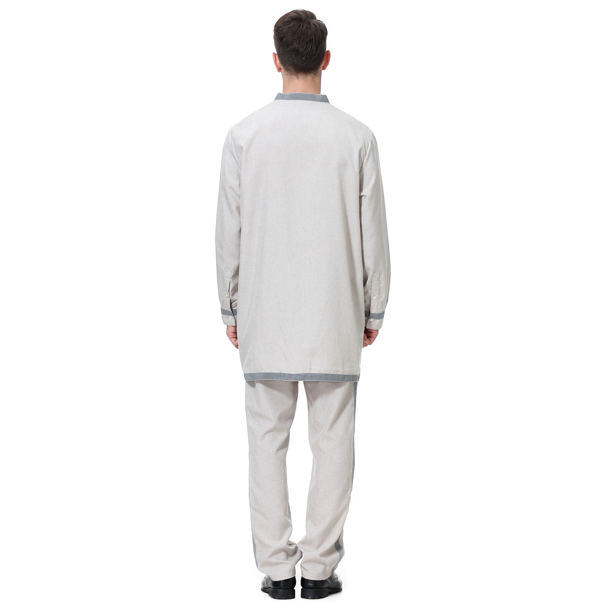 TH812#2 pcs Arab Muslim Wear calf Length Muslim Clothes Jubba Men's Thobe
