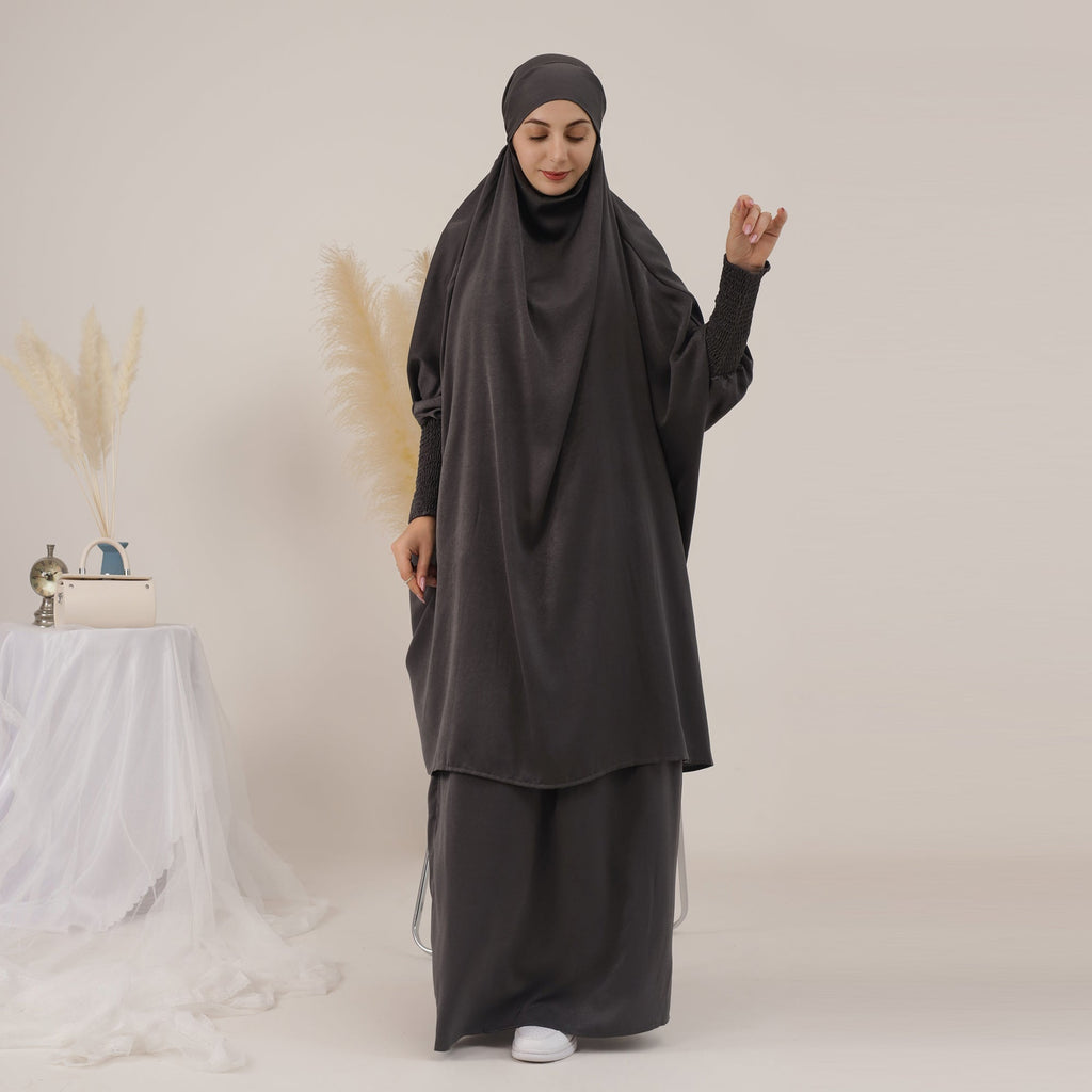 1618#Islamic Clothing 2pcs Prayer Abaya Jilbab_ For Muslim Women