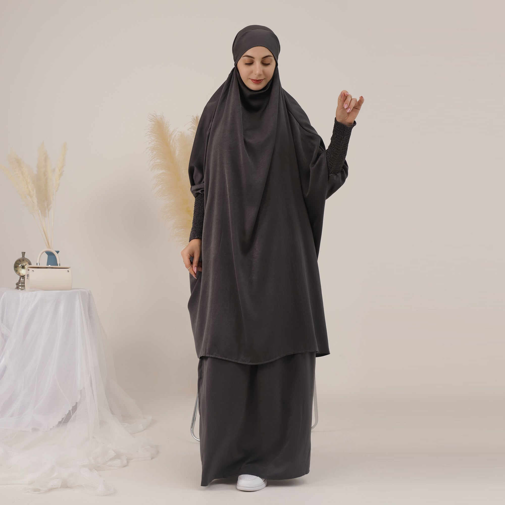 1618#Islamic Clothing 2pcs Prayer Abaya Jilbab_ For Muslim Women