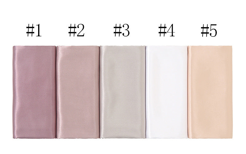 YW146#High-quality women's solid color satin imitation silk long scarf