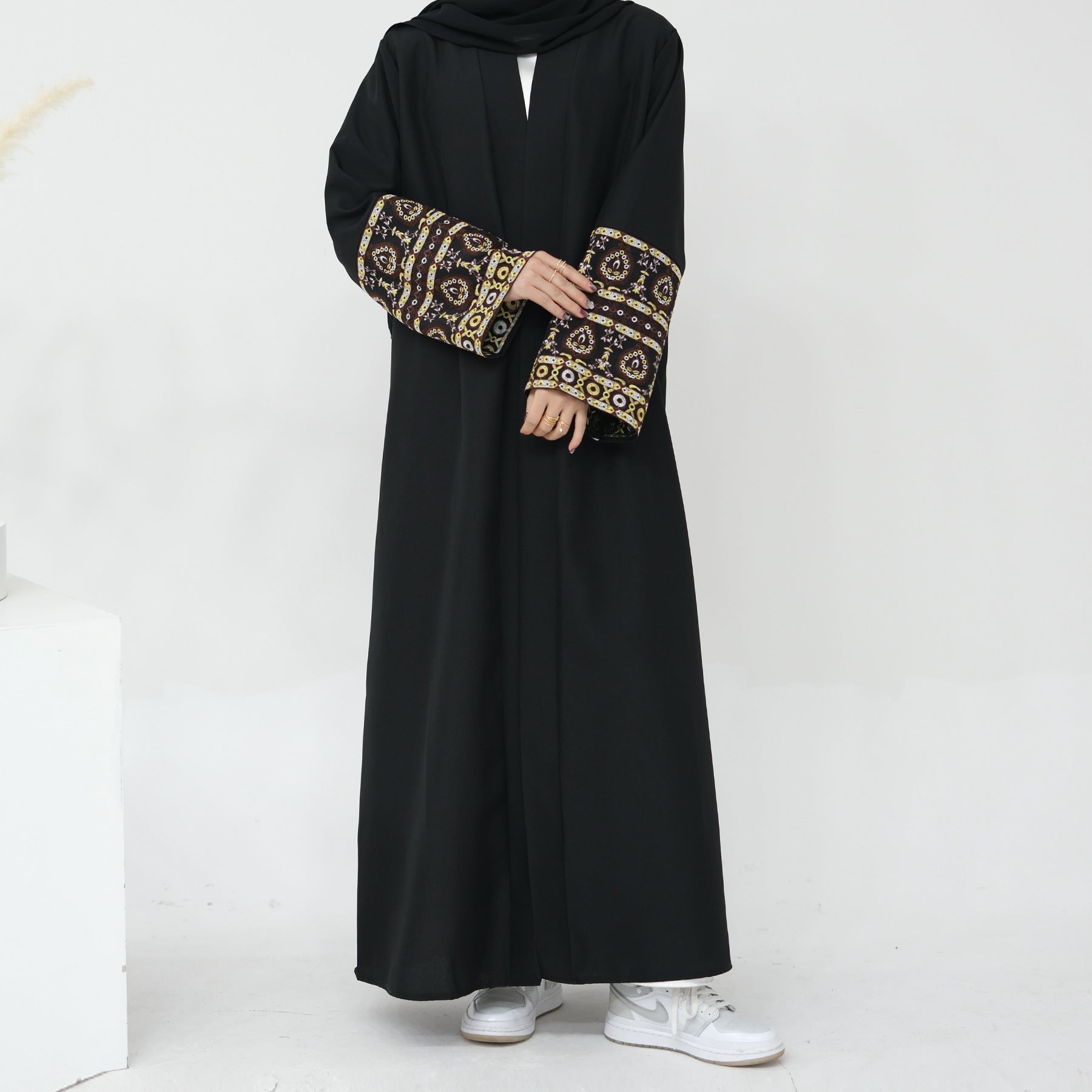 1753#Women Muslim Dress Femmes Robe Musulmane Islamic Clothing Linen Kimono Abaya