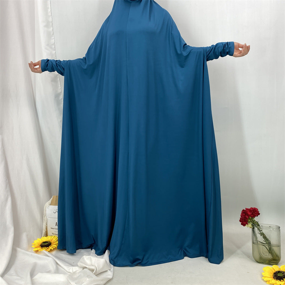 6841#Traditional Islamic One Piece Full Length Jilbab Prayer Abaya Made in Premium Stretch Jersey Spandex