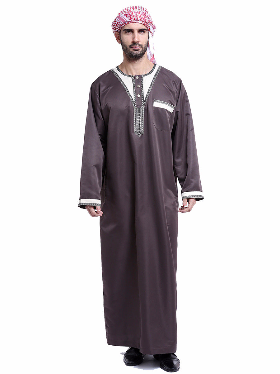 TH802#Abaya Muslim Clothing Islamic High Quality Men's Clothing Robe
