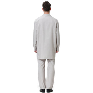 TH814#2 pcs Arab Muslim Wear calf Length Muslim Clothes Jubba Men's Thobe