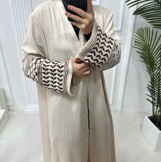 1763# New Soft Crepe Embroidery Kefiyyeh Ramadan Tassel Dubai Abaya Women Modest Islamic Clothing