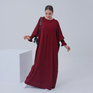 1616#2023 Islamic Clothing Closed Abaya Dresses for Muslim with Zipper in Front