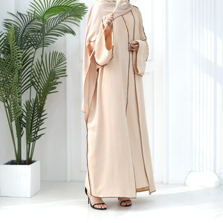 1693#2024 New Modest Wrinkle Polyester EID With Hijab Islamic Clothing Abaya