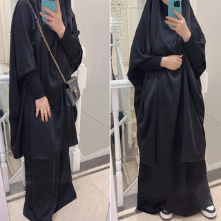 1618#Islamic Clothing 2pcs Prayer Abaya Jilbab_ For Muslim Women