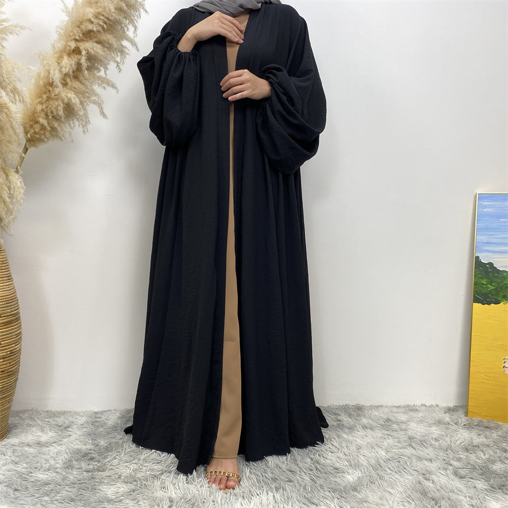 1969# Latest Elastic Cuff Big Lantern Sleeves With Side Pockets Women Abaya 的副本