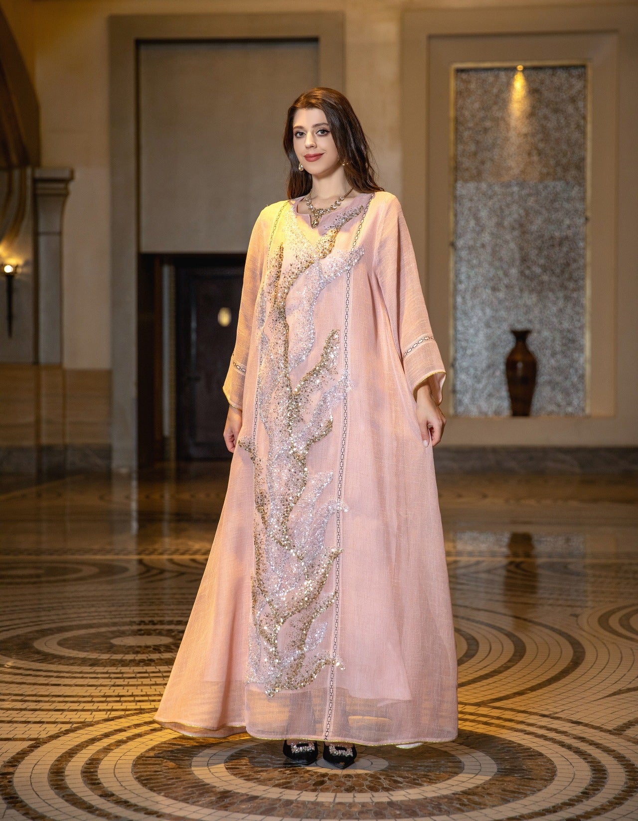 AB295# New flower dress Muslim abaya morocco women's clothing