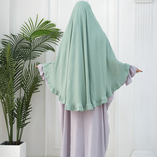 1912#2024 Loriya New Ruffles Khimar Muslim Women Prayer Hijab Scarf