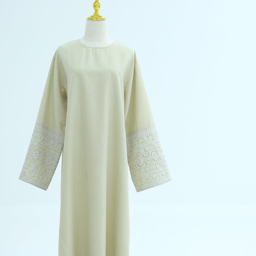 1735#New Linen Embroidery Closed Abaya Wholesale Hot Sale Islamic Modest Clothing