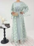 1031#2pcs Lace Abaya Women Muslim Dress Set  Islamic Clothing Kaftan