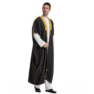 TH829#Abaya Muslim Clothing Long Sleeves Islamic High Quality Men's Robe