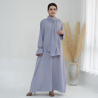 1714#Nida Ruffle Style One Piece Jilbab Abaya Women muslim dress