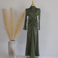 1598#Wholesale Modest Satin Dresses Stylish Muslim Women Dress Latest Abaya