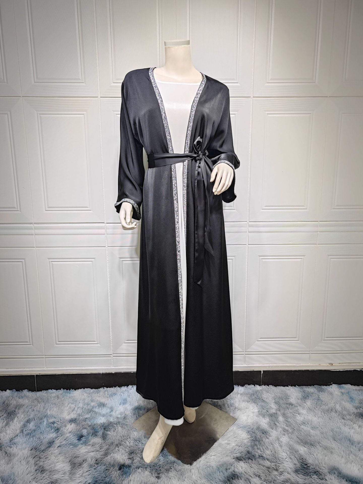 058#Women Sequins Luxury Modest Wear Islamic Clothing Dubai Abaya