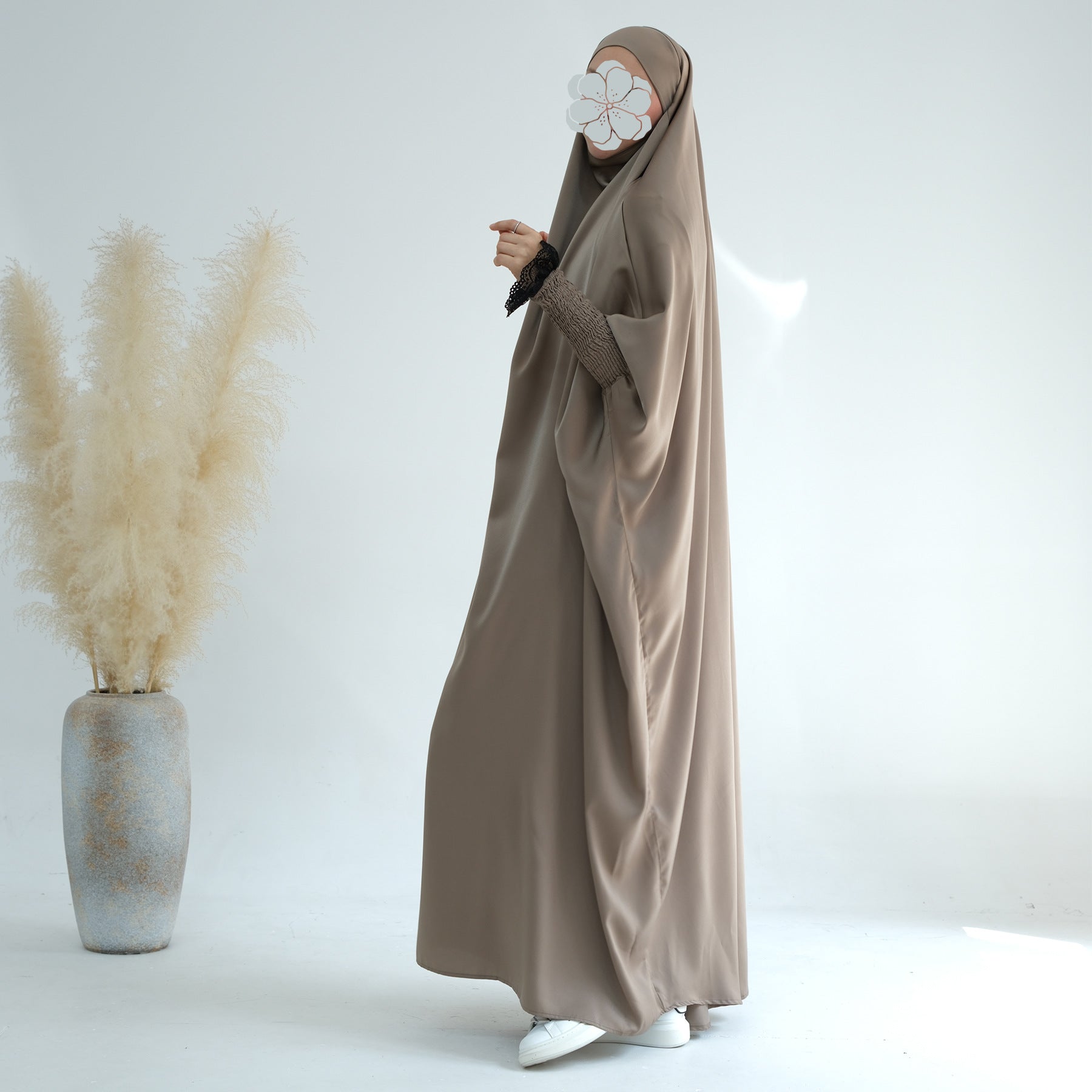 1609#EID Ramadan One Piece Jilbab Prayer Abaya Traditional Muslim Clothing Jilbab
