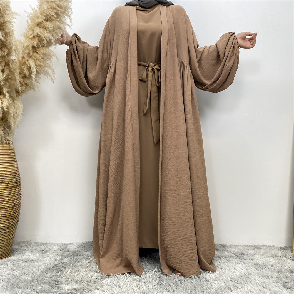 1969# Latest Elastic Cuff Big Lantern Sleeves With Side Pockets Women Abaya 的副本