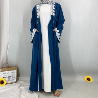 1467#Nida Abaya with Floral Lace Applique the Most Gorgeous Shade for Muslim Women