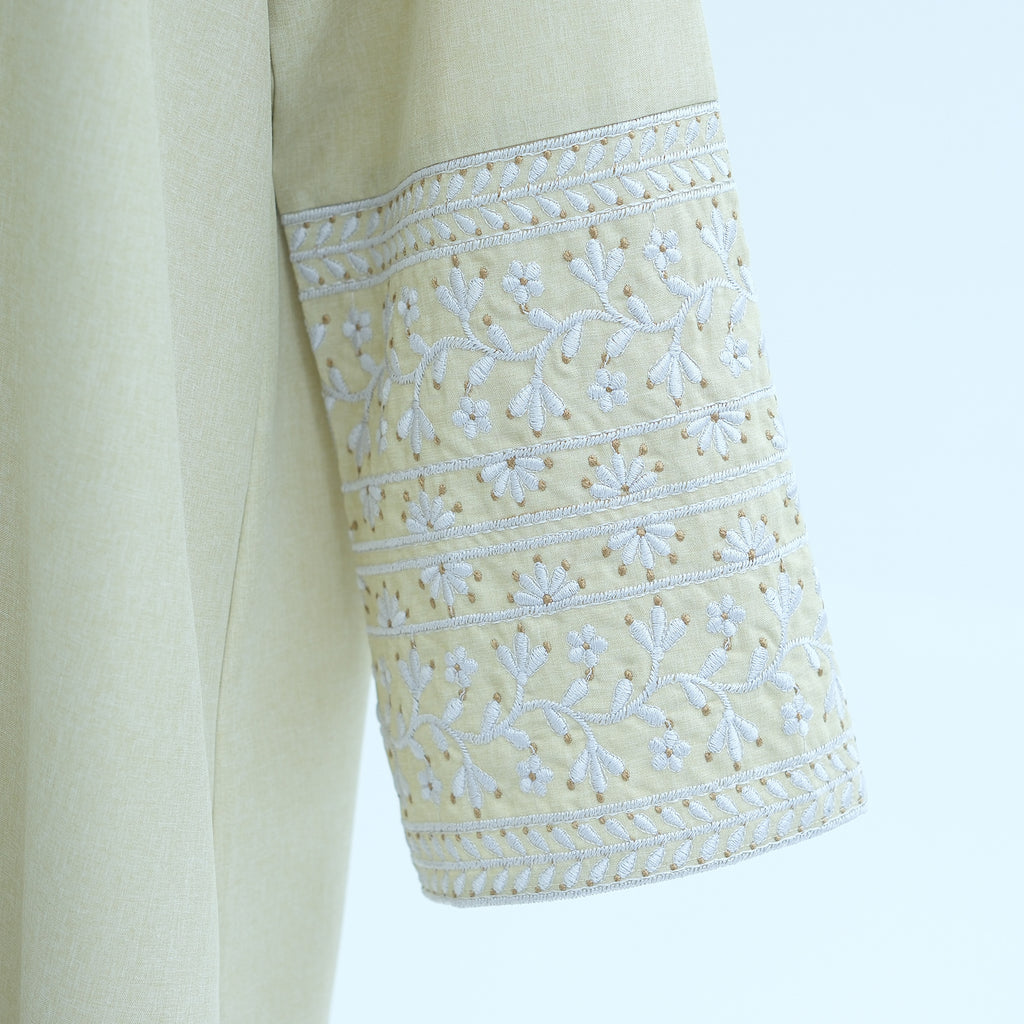 1735#New Linen Embroidery Closed Abaya Wholesale Hot Sale Islamic Modest Clothing