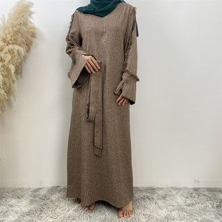 6804#Latest Dress for Women Linen Material Dubai Middle East Fashion Long Sleeve Dress Latest Dress for Women Linen Material Dubai Middle East Fashion Long Sleeve Dress