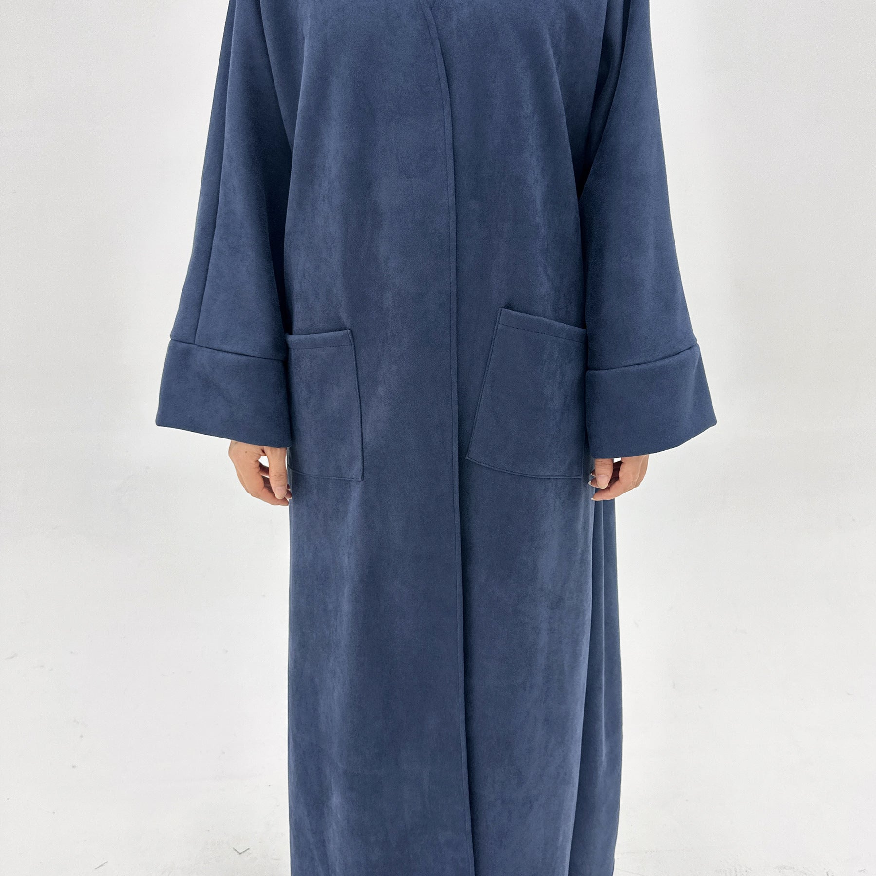 1891#Butterfly Style Kimono Robe Open Cardigan Muslim Women Velvet Winter Abaya