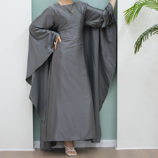 1803#2024 Fashion Style Abaya Design Satin Fabric Modest Dresses Kaftan Abaya Muslim Dress